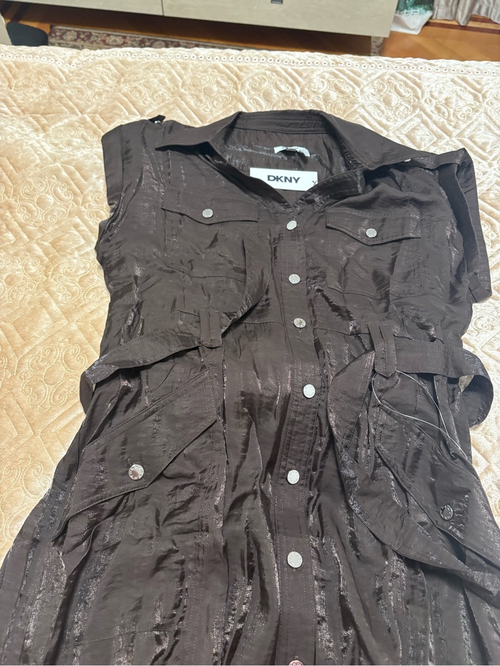 Dkny Button-Front Midi Shirt Dress - Picture 5 of 6